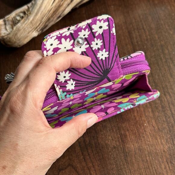 Vera Bradley Zip Wristlet Wallet in the Flutterby pattern - Picture 3 of 8